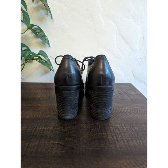 Born Women's Lace-up Leather Oxford Block Heel Booties - Size 8.5 - Picture 4 of 10